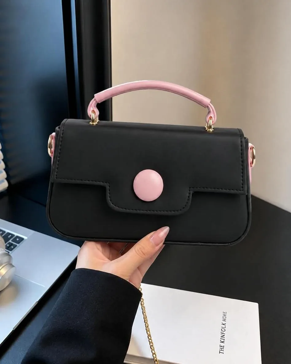 Minimalist Top Handle Bag in Black