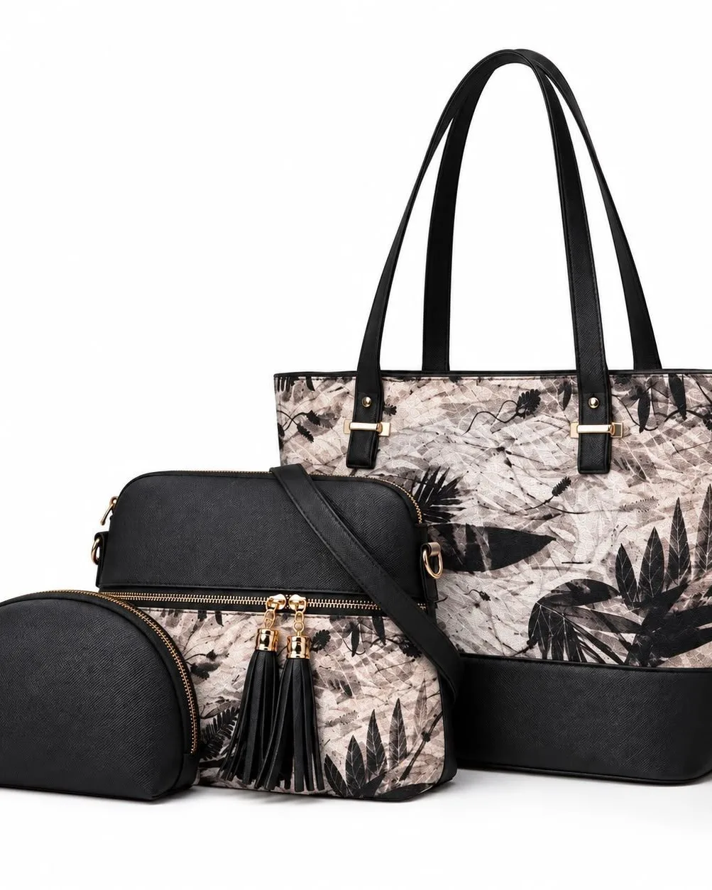Print 3-Piece Handbag Set 1