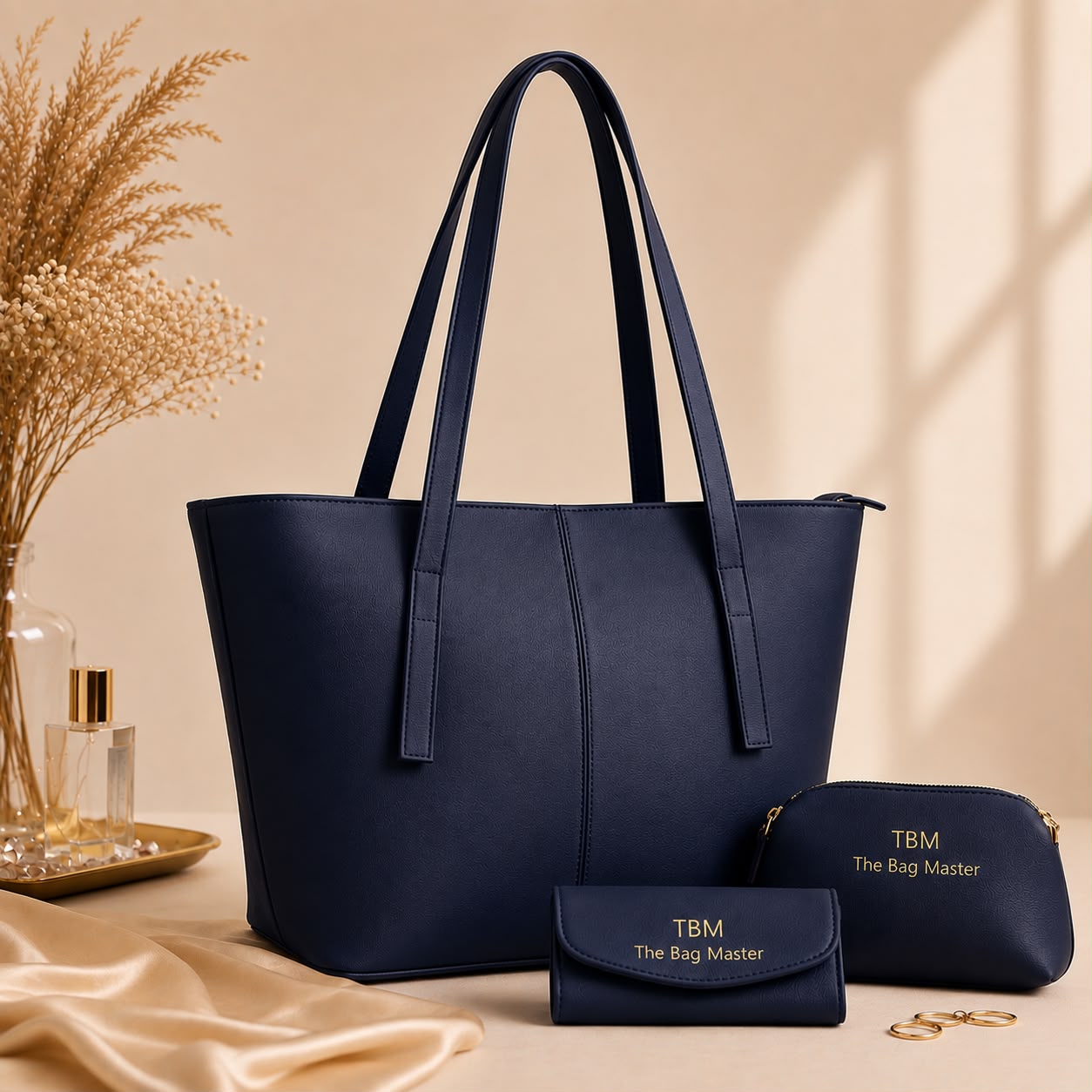 Leather 3-Piece Tote Bag Set - Image 4