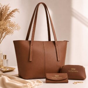 Leather 3-Piece Tote Bag Set
