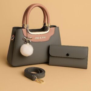 Leather Top-Handle Handbag Set