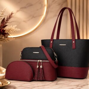Two-Tone 3-Piece Handbag Set