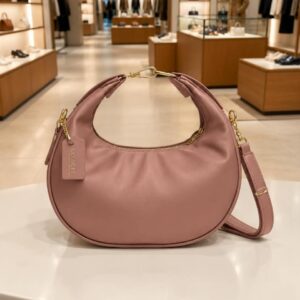 Leather Crescent Hobo Bag